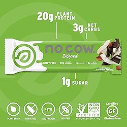 NO COW Chocolate Coconut Almond Dipped Bar 12