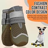 SlowTon Dog Boots Waterproof Non Slip Paw Protectors Reflective Strips view 3