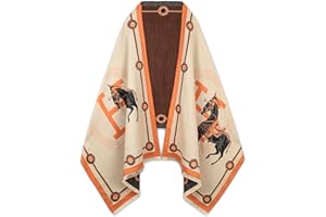 EXTREE Scarfs for Women Pashmina Silky Shawl Wrap for Evening Dressing Blanket Open Front Poncho Cape