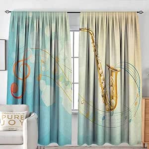 NUOMANAN - Cortinas con diseño de música, colección de Instrumentos