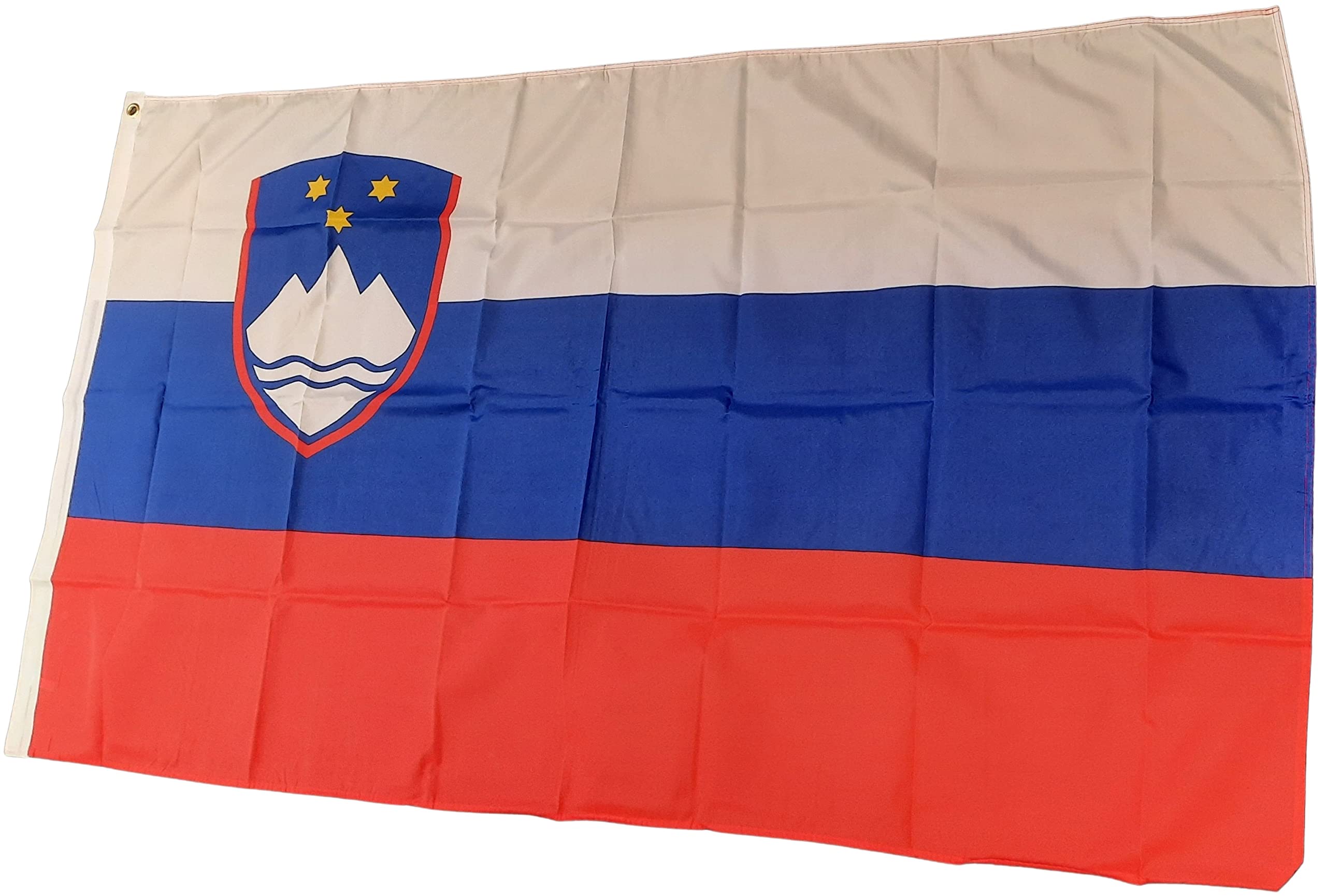 NWFlags Slovenia Flag 5ft x 3ft 75d Premium Polyester Suitable For Flagpoles | Strong Polyester 5x3 foot material Slovenian flag with Eyelets