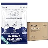 Tempk Big 25 Packs(6.7”*4.1“) Instant Cold Packs TUV/SGS Certified | 20mins Long-Lasting Ice Compress for Injuries, Pain Relief, Swelling | Disposable Cold Pack for Athletes, Sprains & First Aid