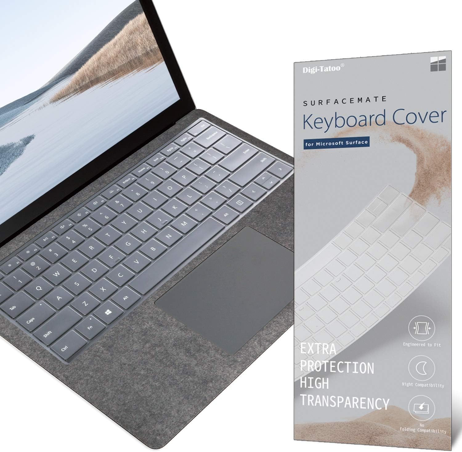 Photo 1 of [Not for Laptop 13"] Keyboard Cover Protector Skin for Microsoft 2024 Surface Laptop (7th Edition Copilot+ PC) 13.8"/15", US English Layout, Ultra Thin Protective High Transparency TPU Keyboard Film