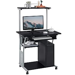 Topeakmart 3 Tier Computer Desk with Printer Shelf