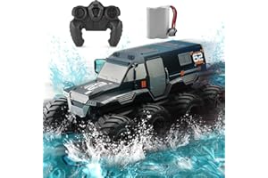 KB KAIBO 8WD Amphibious Remote Control Car for Boys 4-12，2.4G Off Road Monster Trucks for Boys Age 4-7，All Terrain Rc Cars for Age 8-12, Birthday 2024 for Kids-Black