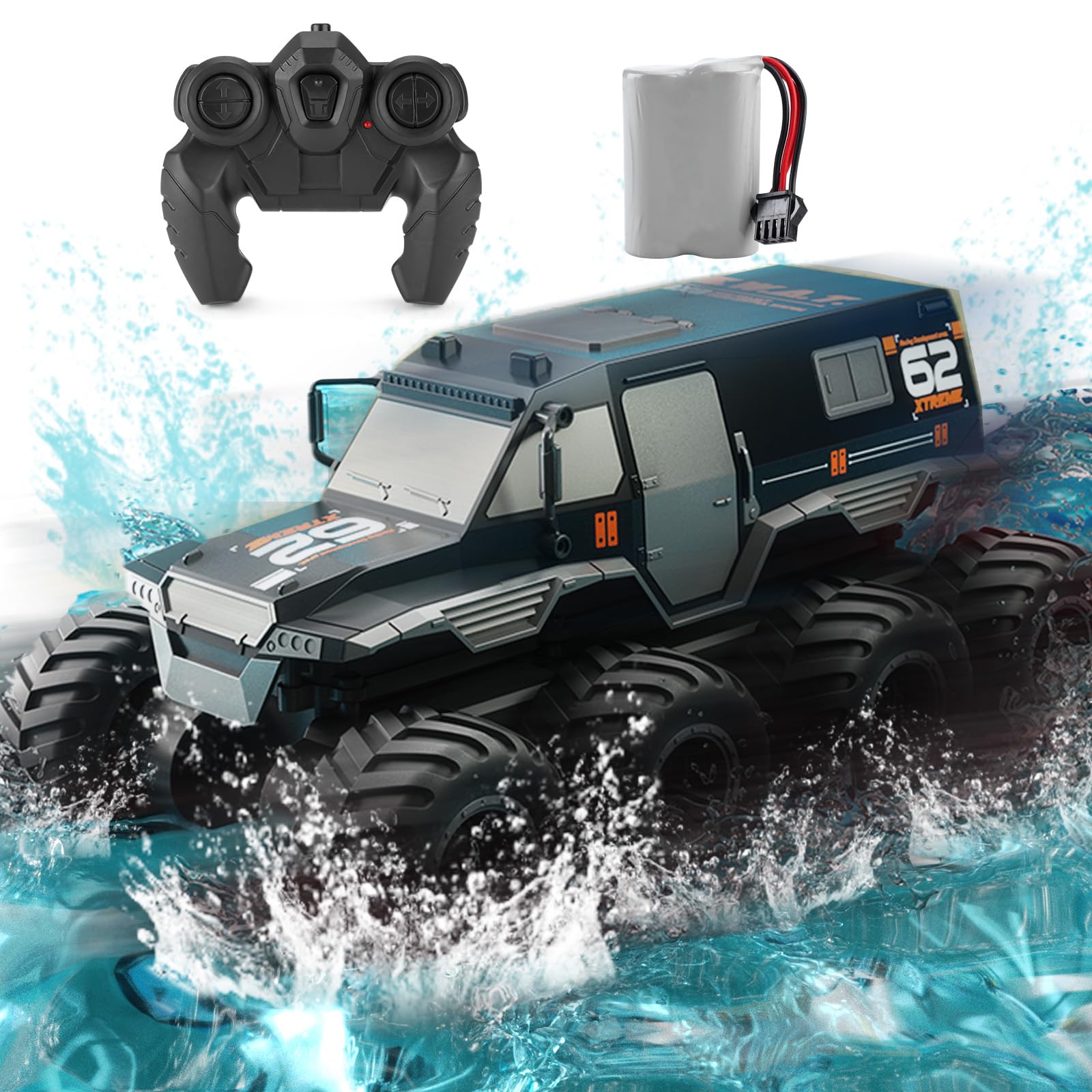 KB KAIBO Amphibious RC Truck 1: 12 8WD, 2.4G Off Road Waterproof Large ...