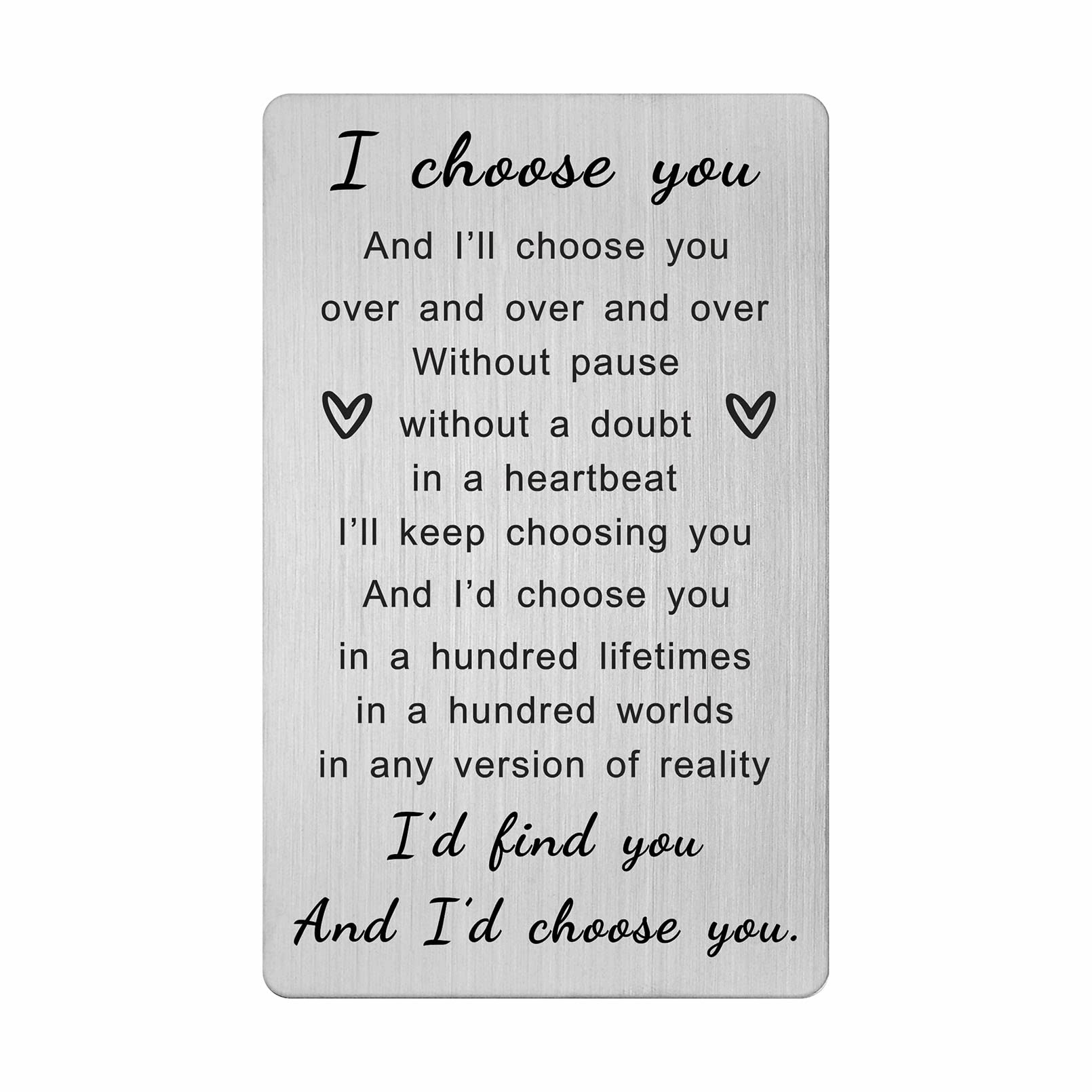 I Choose You Gifts for Him, Groom Gifts from Bride on Wedding Day, Anniversary Cards for Men, Husband Valentines, Anniversary, Christmas Ideas — image 1