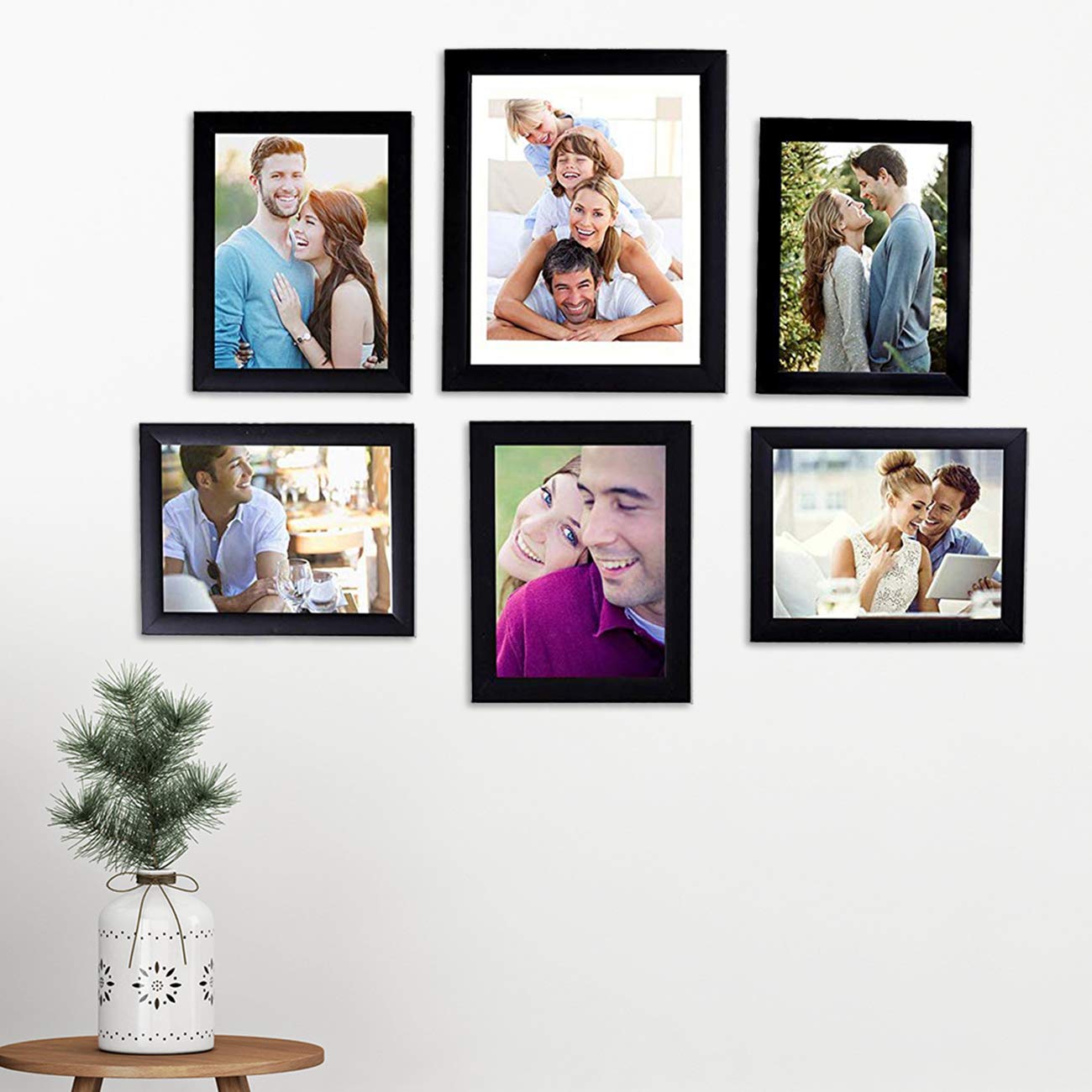 Photos On Wall / Buy Black Synthetic Wood Wall Photo Frame Set Of 4 By ...