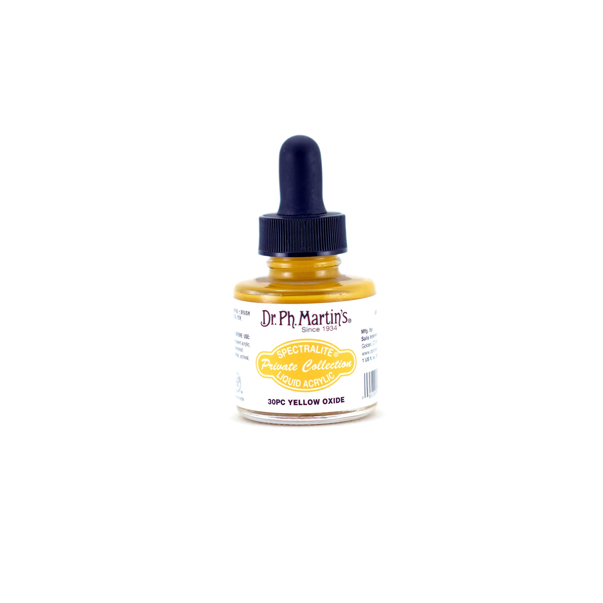 Dr. Ph. Martin's Spectralite Private Collection Liquid Acrylics, 1.0 oz, Yellow Oxide (30PC)