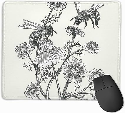 Tappetino Per Mouse Da Gioco Con Api E Camomilla Su Sfondo Bianco Sporco Dimensioni 30 X 25 Cm Tappetino Per Mouse Da Scrivania Per Computer Desktop Pc Portatile Amazon It Elettronica