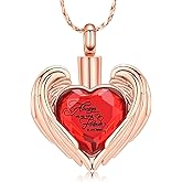 Hearbeingt Heart Cremation Jewelry Crystal Urn Necklace for Ashes Stainless Steel Heart Keepsake Pendant Memorial Urn Jewelry Gifts for Women Men