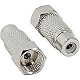 Atari Adapter for TV, 2-Pack RFAdapter F Male Coax to RCA Female Connector Convertor for Atari 2600/7800, C64 Mini, Commodore