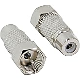 RCA to F Adapter, 2-Pack Coax Male to RCA Female Connector Convertor for 2600/7800, C64 Mini, Commodore, Sega, Colecovision G