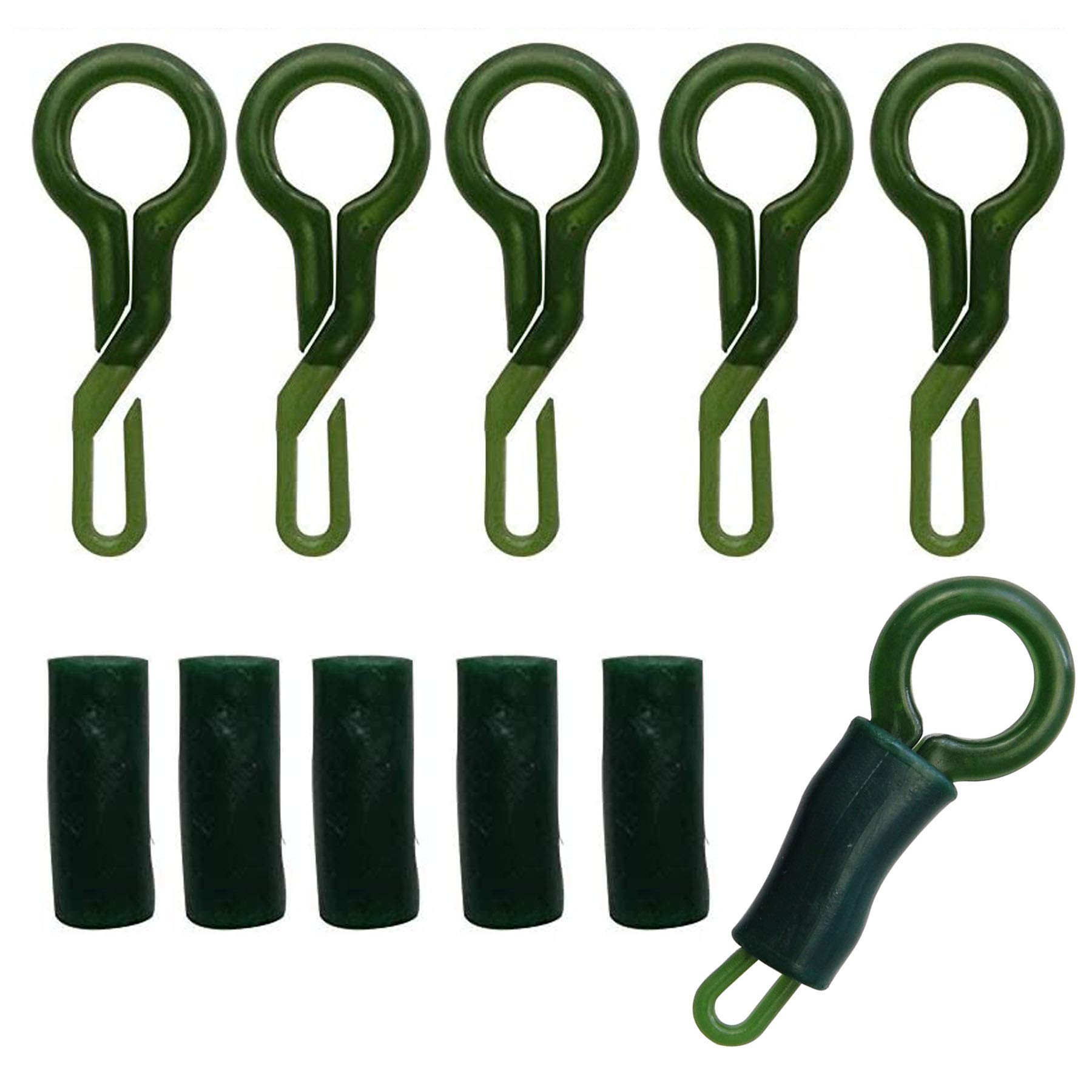 50Sets Back Safety Leader Clips with Locking Tubes Durable Fishing Back Leads Clips Carp Rigs Connector Carp Fishing Accessories Tackle