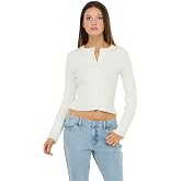 Forever 21 Women&rsquo;s Cable Knit Fitted Cardigan &ndash; Classic Long Sleeve Button Front Sweater for Everyday Layering