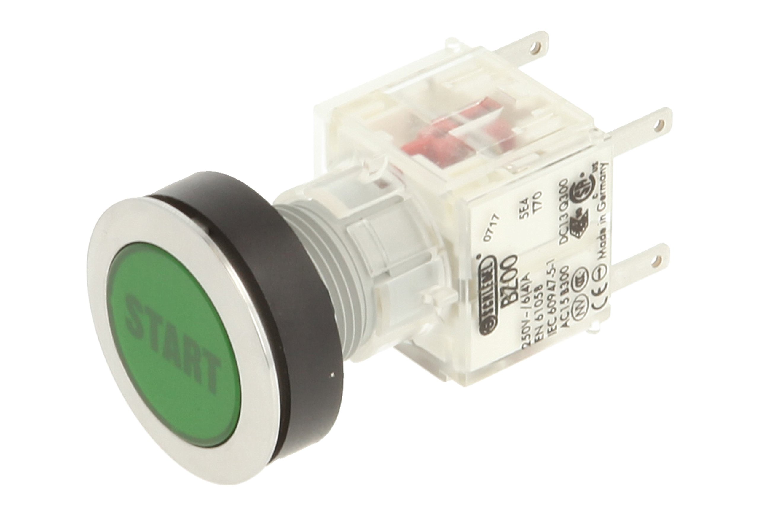 Schlegel 23.000.651 Push Button Stainless Steel, Green Button Cap, Name Plate Start, Push Contact Sensor 2 Openers — image 1