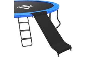 Deomod Trampoline Ladder Slide Kit, Trampoline Universal 3 Steps Ladder & Buffer Slide, Universal Trampoline Slide Stairs for 10 12 14 ft and More Frame, Trampoline Accessories Easy to Climb for Kids