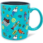 Toynk Scooby-Doo Sticker Pattern Ceramic Mug | Large Coffee Cup For Espresso, Caffeine, Beverages, Home & Kitchen Essentials | Nostalgic Cartoon Gifts and Collectibles | Holds 20 Ounces