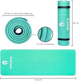 Sparta NBR Yoga Mat 10mm Extra Thick Non-Slip Large Turquoise Carry Strap view 2