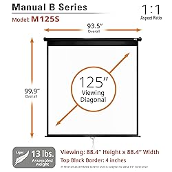 Elite Screens Manual B 125-INCH Manual Pull Down