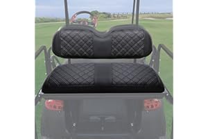 MOSNAI Golf Cart Rear Seat Covers for EZGO Club Car Yamaha Aftermarket Rear Seat Cushion, Rear Seat Cover with Concave and Convex Design, Thick Vinyl Leather Comfortable, Breathable & Easy to Clean