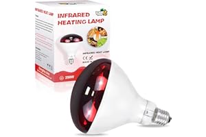LUCKY HERP Heat Lamp for Chickens, 250 Watt Red Heat Lamp Bulbs, Infrared Heat Lamp for Chickens, Chicks, Reptile, Pets, Brooder Coop, Poultry (1 Pack)