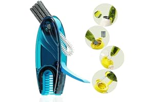 CraftinAround 4 in 1 Multifunctional Cup Lid Cleaning Brush Set, 1pc Bright Blue, Plastic