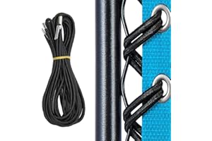 CENTTECHI Replacement Cord for Zero Gravity Chair, 4 Pack Universal Replacement Elastic Cords Repair Tool Kit for Sun Lounger, Garden Chairs, Outdoor Recliners, Anti Gravity Chair, Bungee Chairs - Black (Black)