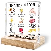 WEHBVF Coach Gifts for Women Men Volleyball Soccer Baseball Football Softball Basketball Tennis Wrestling Cheerleading Coach Best Coaches Ever Gift Acrylic Valentines Gift Basket