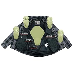Men Motorcycle Flannel Shirt Sporty Armored Kevlar