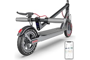 Roinside Electric Scooter - 8.5"/10'' Solid Tires, 350W/500W Motor, Up to 19-22MPH and 21-24Miles Long-Range Portable Commuting Scooter for Adults with Double Braking System and App