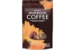 Xemenry Mushroom Coffee Organic (Lion’s Mane, Cordyceps, Turkey Tail & Other) Mixed with Gourmet Arabica Instant Immune Boosting Coffee for Focus & Gut Health Support, 30 Servings 1 Pack