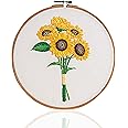 Maydear Embroidery kit for Beginners Adults,Embroidery Kit Punch Needle Kit Cross Stitch Kits with Embroidery Hoop and Instructions,Hand Embroidery Kit (Sunflower Embroidery Starter Kit)