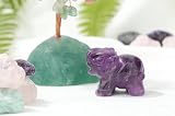 XIANNVXI Amethyst Crystal Elephant Ornament, Healing Figurine Gift view 2