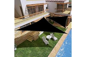 Triangle Sun Shade Sails, UV Block Canopy Awning Triangle Cover for Outdoor Patio Pool Lawn Garden Backyard(Black 12'x12'x12'
