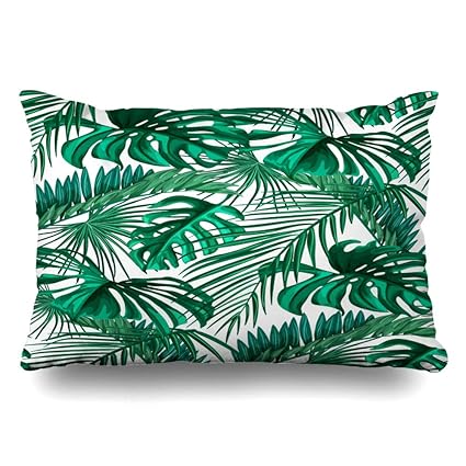 Amazon Com Diycow Throw Pillows Covers Exotic Tropical Leaves
