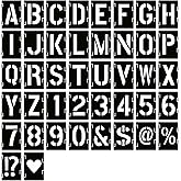 12 Inch Letter Stencils Symbol Numbers Craft Stencils, 42 Pcs Reusable Alphabet Templates Interlocking Stencil Kit for Painting on Wood, Wall, Fabric, Rock, Sign (Font Height is 12 Inch)