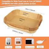 YQL Air Fryer Liners 50pcs for Ninja, Salter Dual - Non-Stick Parchment view 2