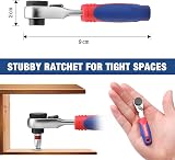 WORKPRO 43-Piece Mini Ratchet Screwdriver Bit Set 1/4" Reversible Torx Phillips view 6