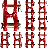 Otoolling 10 Pcs 5/16" Safety Chain Repair Links Zinc Plated G70 Double Twin Clevis Safety Chain Connector Link Heavy Duty Trailer Tie Down Connector for Trucks Trailers Warehouses, 3900 LBS. Capacity