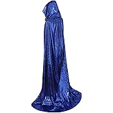 GRAJTCIN Women Sequin Cape Shiny Hooded Cape Full Length Glitter Cloak Mardi Gras Halloween Christmas Disco Party Costume