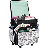 Everything Mary Collapsible Rolling Craft Bag, Pill - Wheeled Scrapbook Tote for Scrapbooking & Art - Travel Organizer Storage Bin for Paper, Glue, Tape - Roller Cart for Teachers & Medical