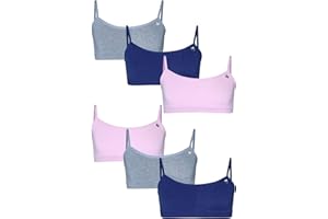 Limited Too Girls' Training Bra - 6 Pack Sports Bra with Adjustable Straps (6-16)