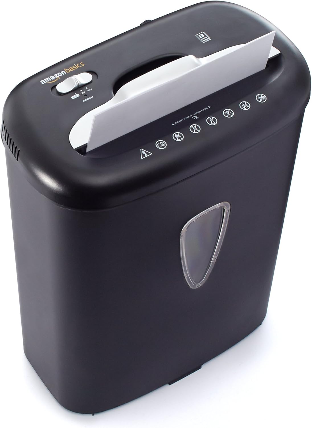 Basics 8-Sheet Capacity, Cross-Cut Paper and Credit Card Shredder, 4.1 Gallon: Electronics
