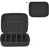 Mkono Travel Sunglasses Organizer Glasses Case Multiple Pairs with Adjustable Slots Portable Eyeglasses Case Storage Box for Men Women, Medium, Black