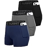 Runhit 3" Volleyball Shorts Womens 3 Pack Compression Shorts for Women Spandex Shorts Women Workout Athletic Yoga Gym