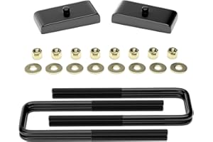 Richeer 1 Inch Lift Block Compatible With 1999-2024 Silverado 1500 2WD/4WD,1999-2024 Sierra 1500 2WD/4WD, 1'' Rear Leveling Lift Kits with Extended Square U-Bolts Raise The Rear of Your Pickup By 1''