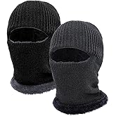 2 Pcs Knitted Ski Mask Warm Balaclava Face Mask for Men Women Knitted Fleece Full Face Cover for Outdoor Sports Cycling