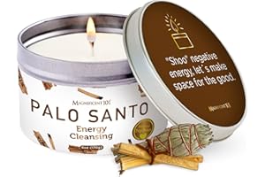 Magnificent 101 Long Lasting Palo Santo Smudge Candle | 6 Oz - 35-Hour Burn | Essential Oils, 100% Natural Ingredients | Smoke Free, Petroleum Free Candle to Cleanse Your Home