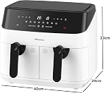 EMtronics Dual Air Fryer 9L Family Size 8 Presets White view 5